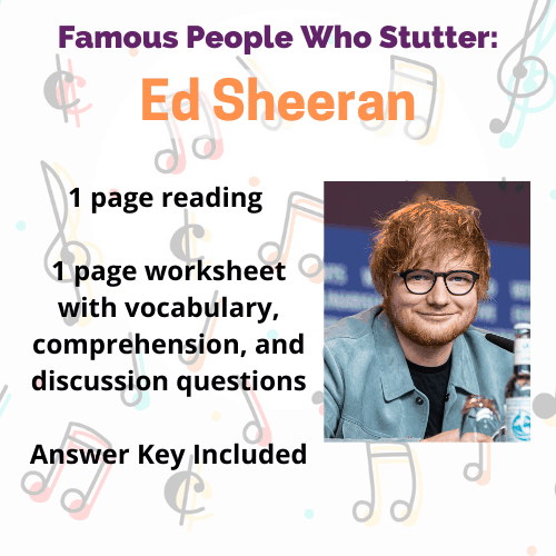 famous people who stutter Ed Sheeran
