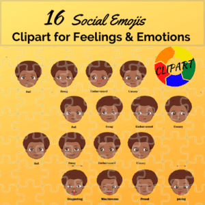 Speech therapy social emotional clipart emoji faces Boy 2